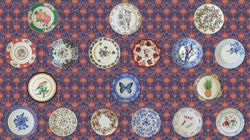 Ceramica Multi-Navy-Saffron W7140-01